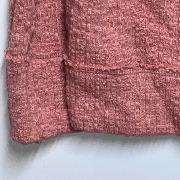 Two by Vince Camuto Peach Orange Raw hem Button front Cotton Cardigan ladies S - Picture 5 of 7